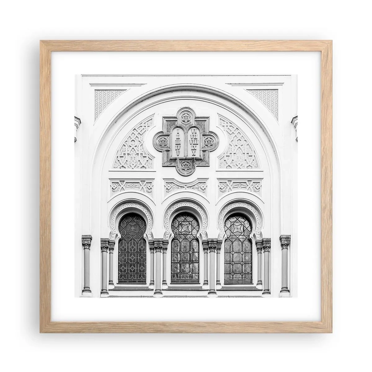 Poszter világos tölgy keretben - A kultúrák határán - 40x40 cm