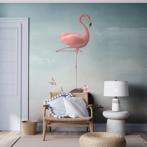 Fotótapéta Premium Canvas - Kosárlabda allegória - Absztrakció, Flamingó, Madár - 150x105 cm