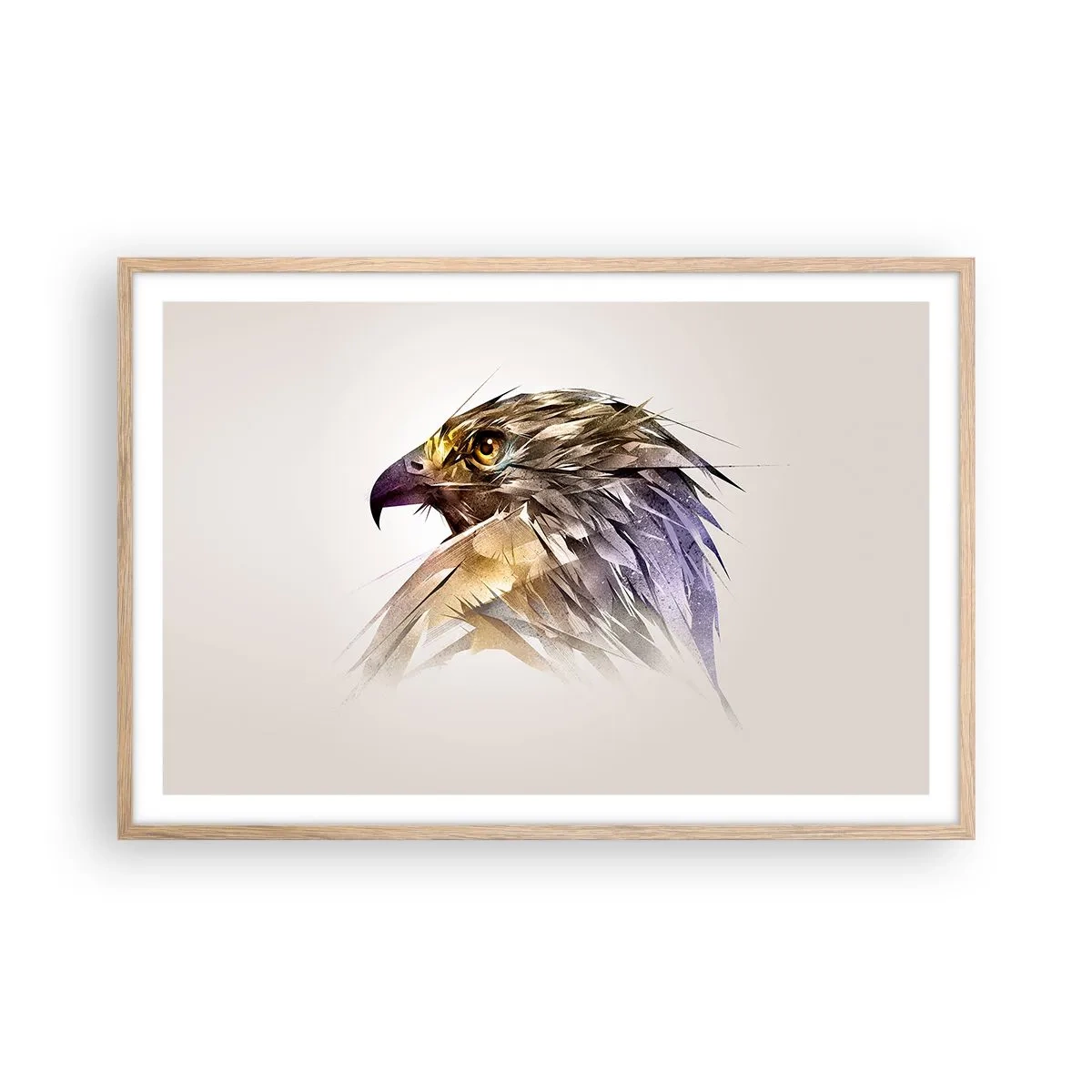 Poszter világos tölgy keretben - Egy harcos portréja - 91x61 cm