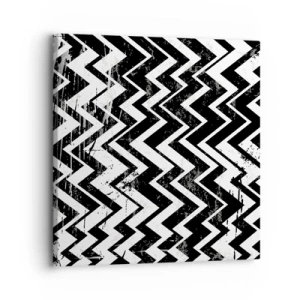 Vászonkép - Zyg-fehér, zag-fekete - 30x30 cm