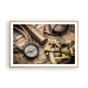 Poszter világos tölgy keretben - Állítson be egy irányt - 91x61 cm