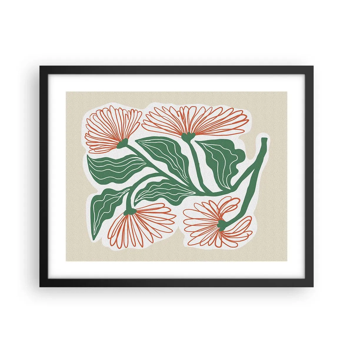 Poszter fehér keretben - Népi és modern - 50x40 cm