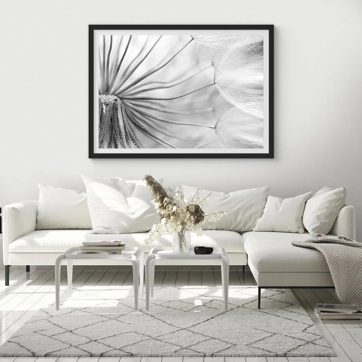 Poszter fehér keretben - Pitypang, papírsárkány - 70x50 cm