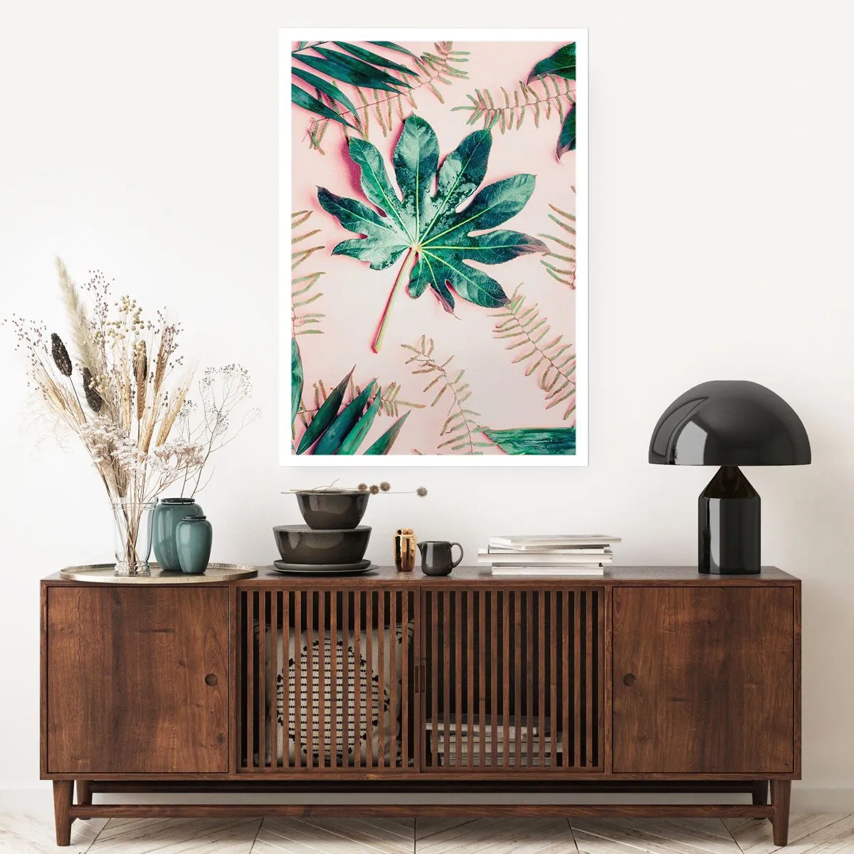 Poszter - A zöld tanulmánya a rózsaszín háttérben - 61x91 cm