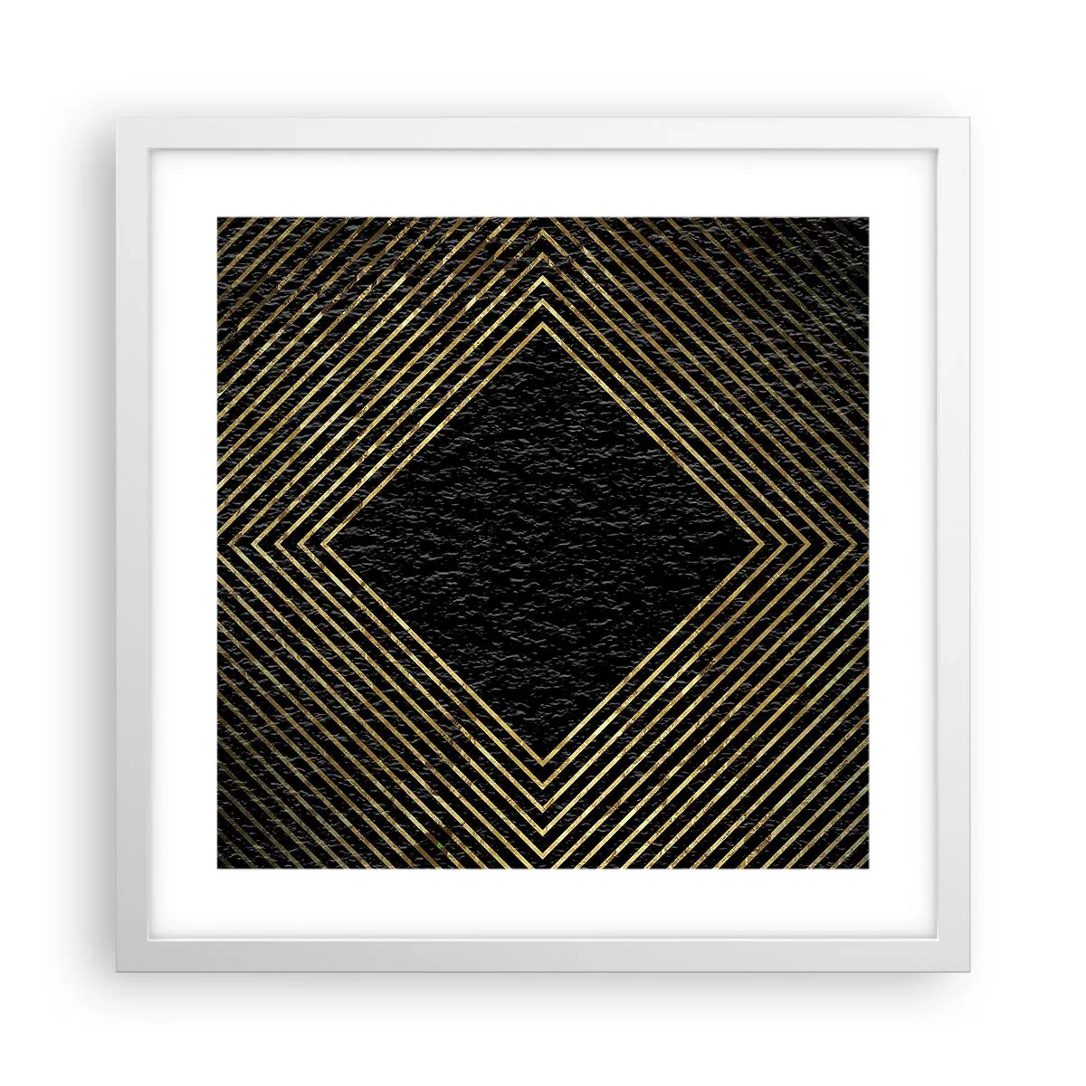 Poszter fekete keretben - Geometria glamour stílusban - 40x40 cm