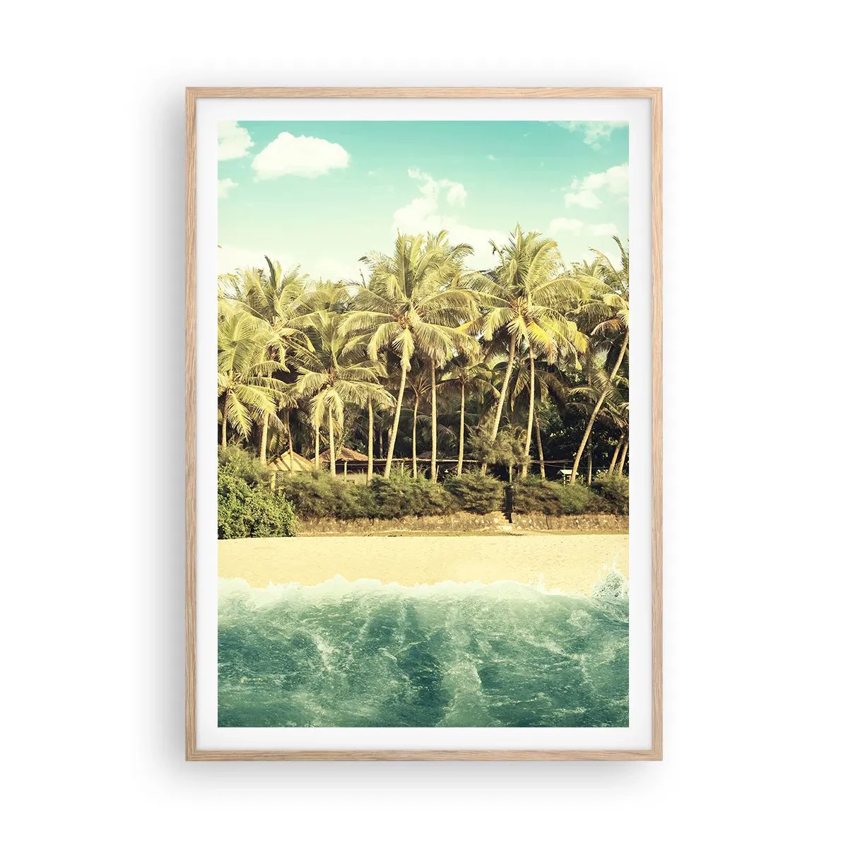 Poszter világos tölgy keretben - Talán itt? - 70x100 cm