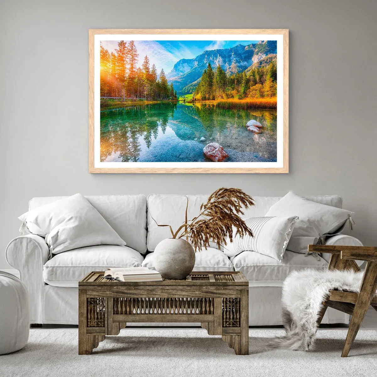 Poszter világos tölgy keretben - Az ősz enyhesége - 100x70 cm