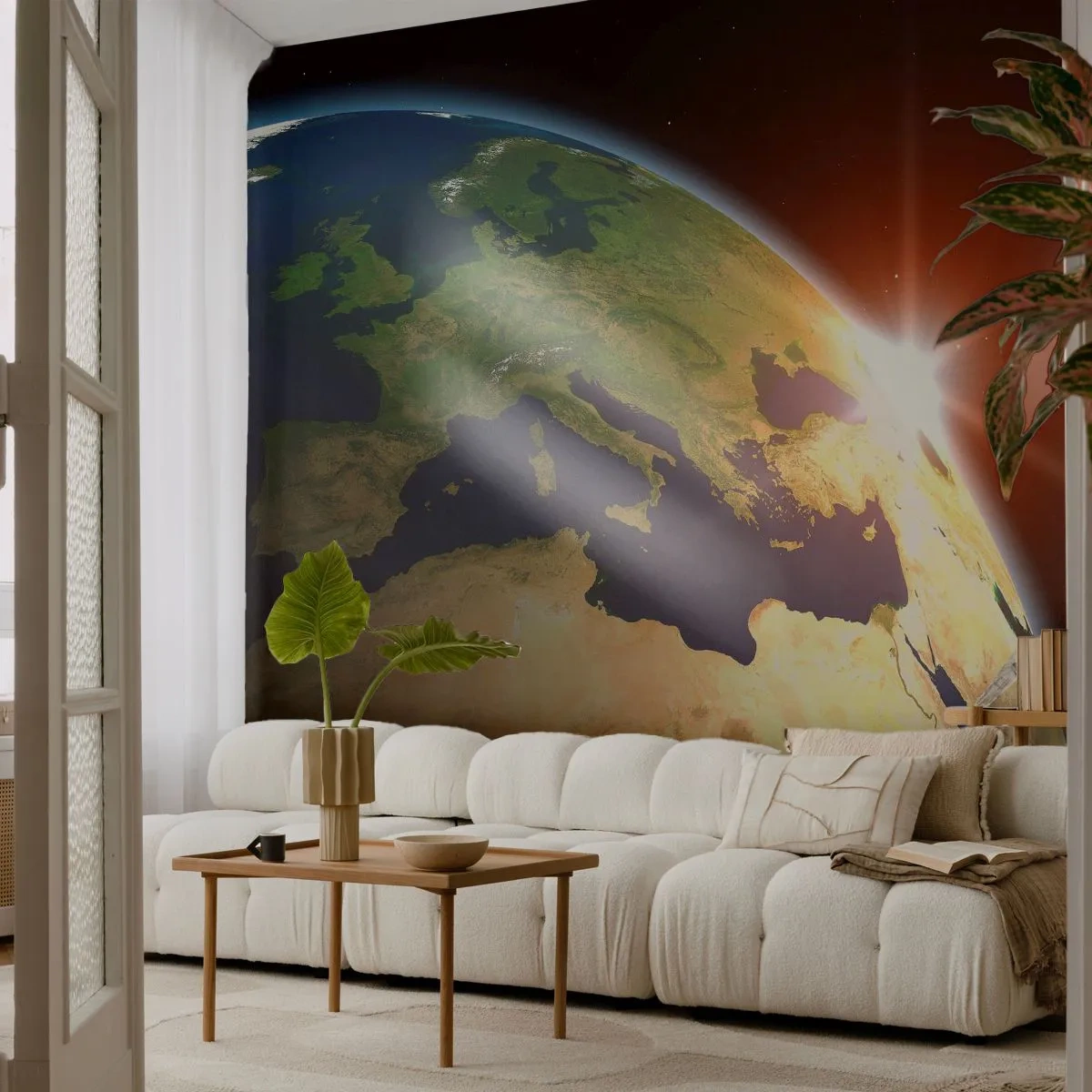 Fotótapéta Premium Canvas - Napkelte - Világegyetem, Földgolyó, Kontinensek - 250x175 cm