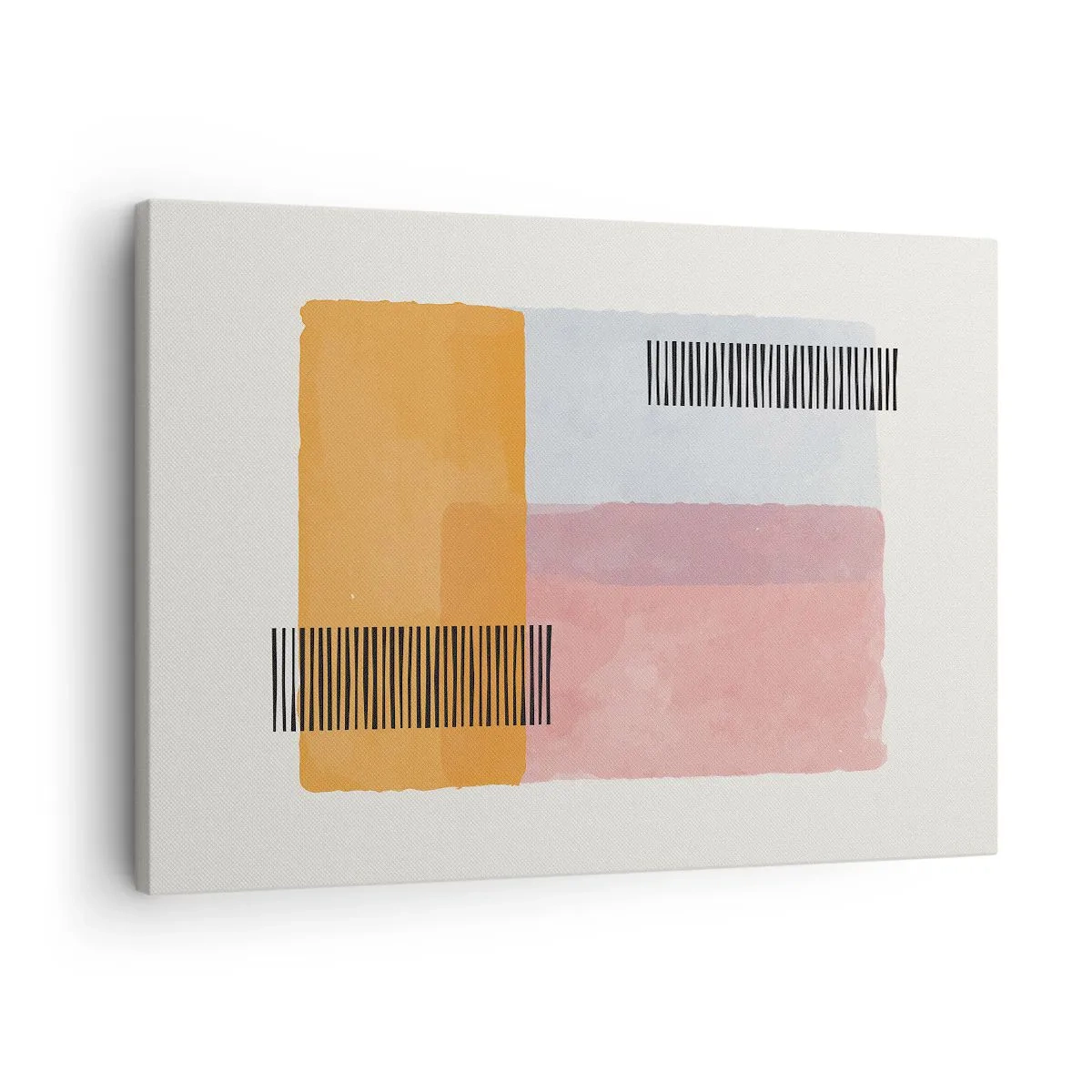Vászonkép - Pasztellszínű geometria vonalakkal világos háttéren - 70x50cm - Saroktól sarokig - Modern fali dekoráció nappalihoz és hálószobához ARTTOR