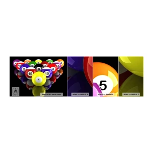 Fotótapéta Minta Standard Eco - Különböző játék színek - Sport, Biliárd, Biliárd labdák - 100x30 cm