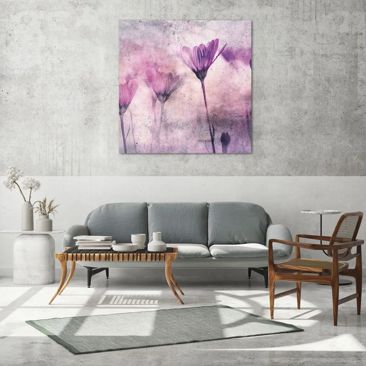 Üveg kép - A virágok álma  - 60x60 cm