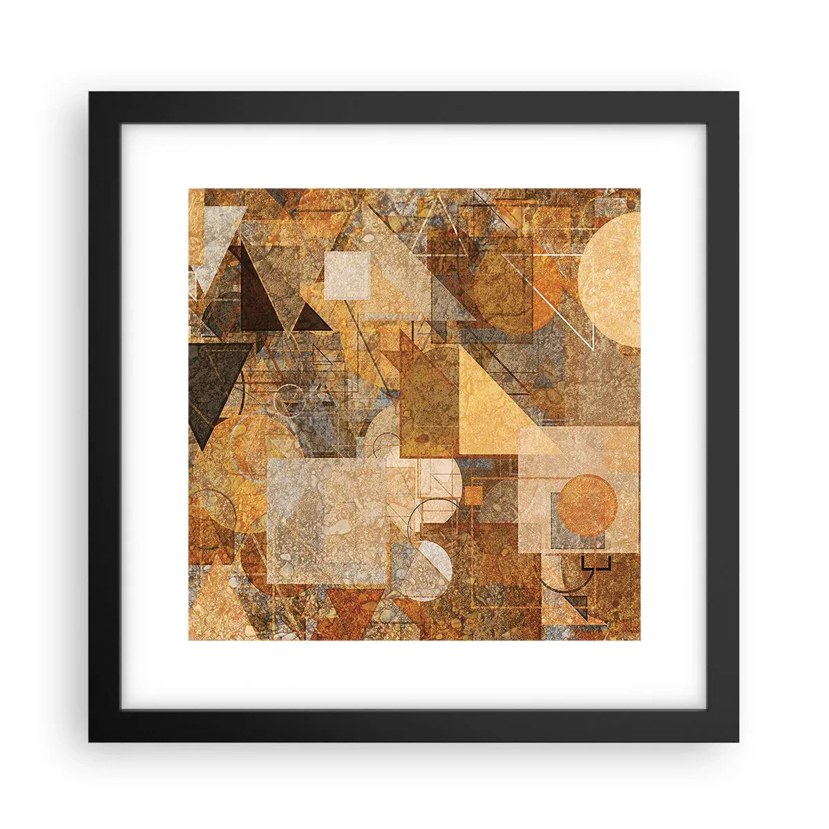 Poszter fehér keretben - Kubikus bronz tanulmánya - 30x30 cm