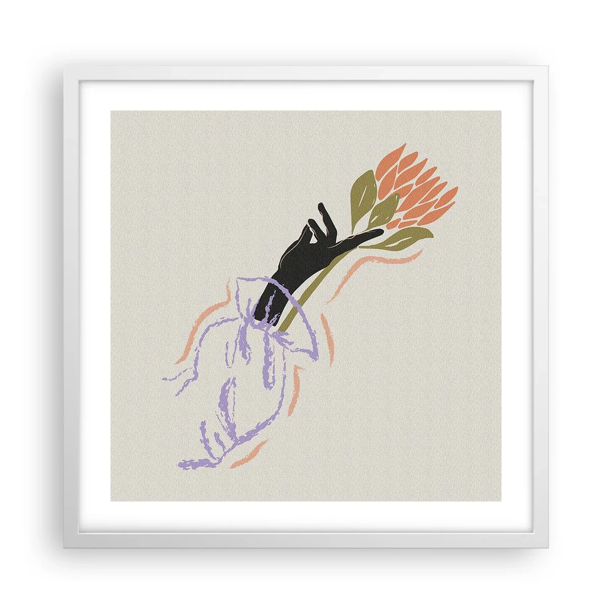 Poszter fekete keretben - Egy testvéri érintés - 50x50 cm