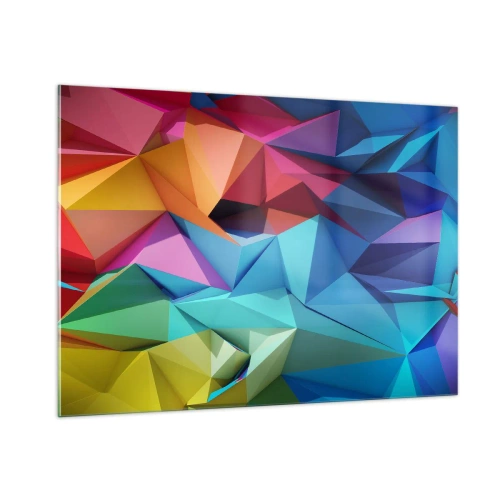 Üveg kép - Szivárvány origami - 100x70 cm