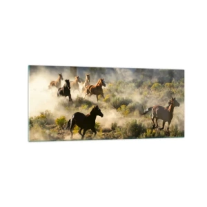 Üveg kép - Rivalizálás – szabadság, vagy férfierő? - 120x50 cm