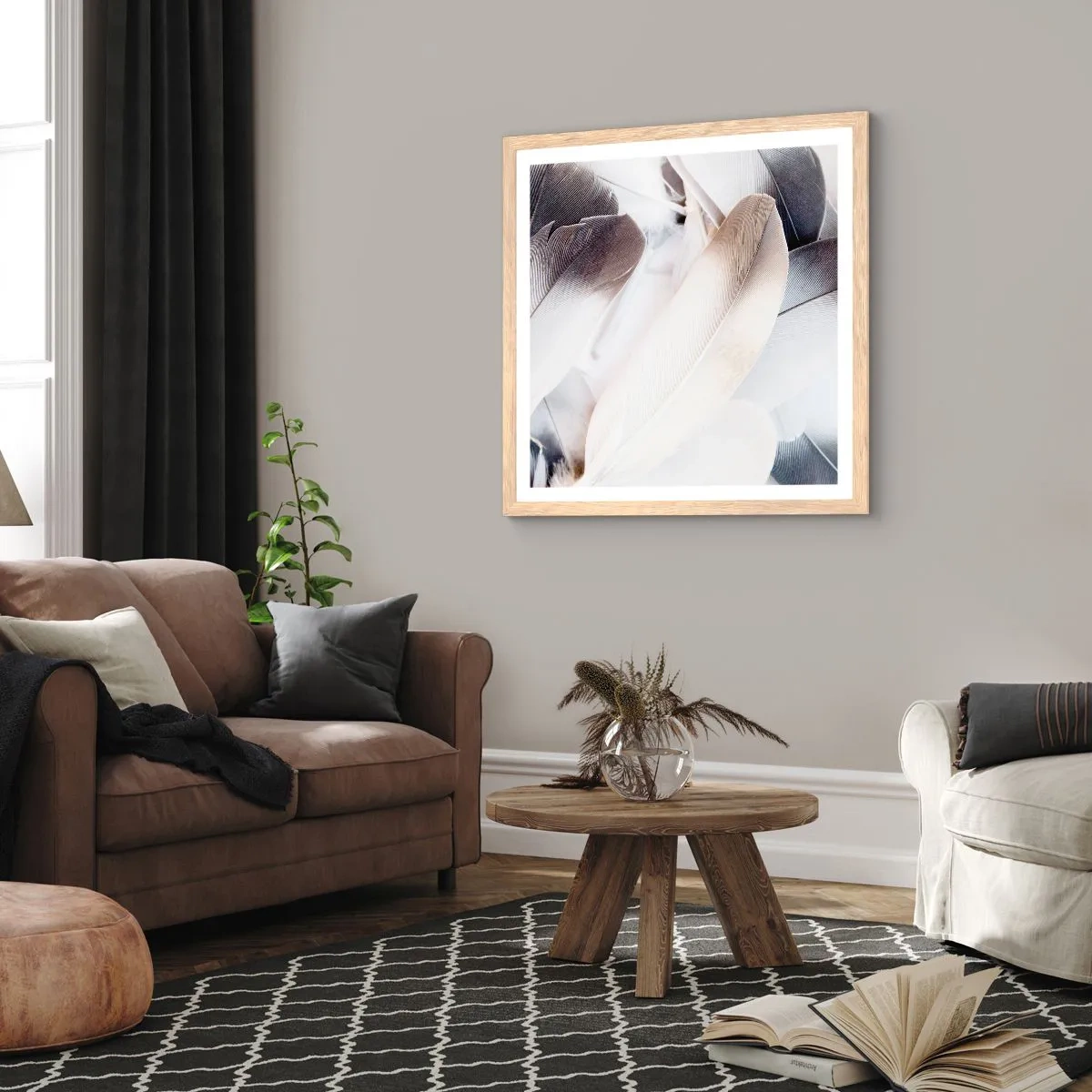 Poszter világos tölgy keretben - Szinte angyali - 30x30 cm