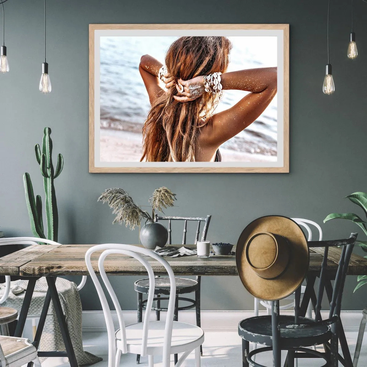 Poszter világos tölgy keretben - A víz és a nap testvére - 50x40 cm