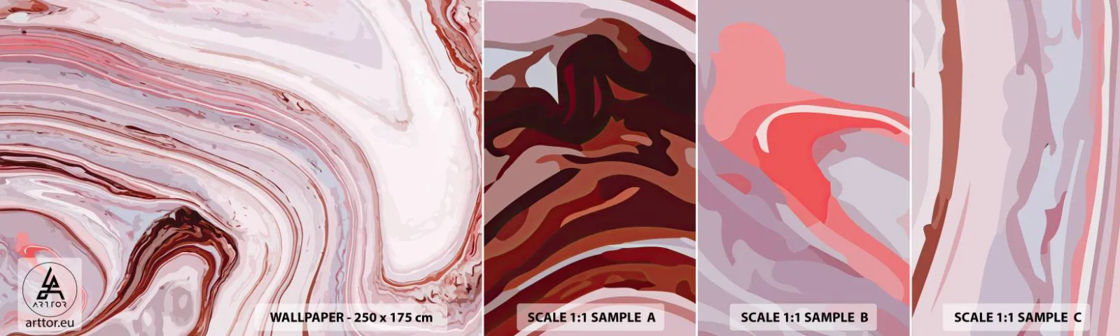 Fotótapéta Minta Öntapadós Deluxe Sticker - Egyenesen, majd jobbra lefelé - Absztrakció, Darab, Modern minta - 100x30 cm