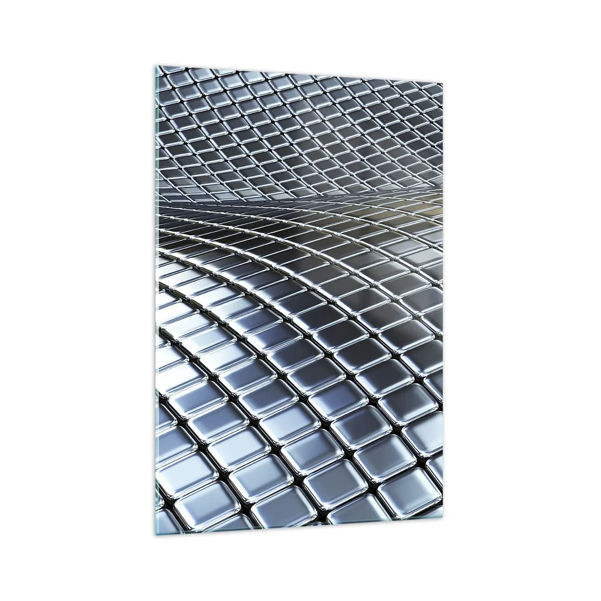 Üveg kép - Fémes ezüst hullám - 70x100 cm