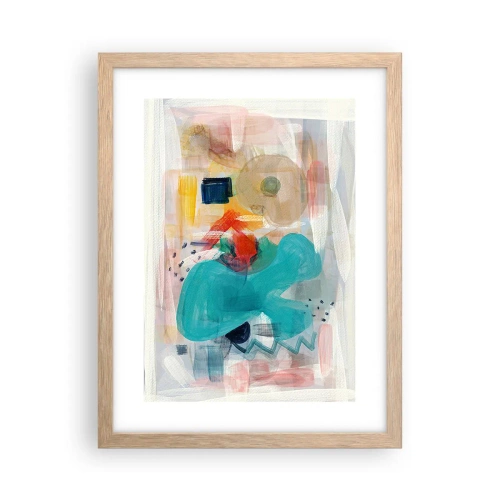 Poszter világos tölgy keretben - Színes játék - 30x40 cm