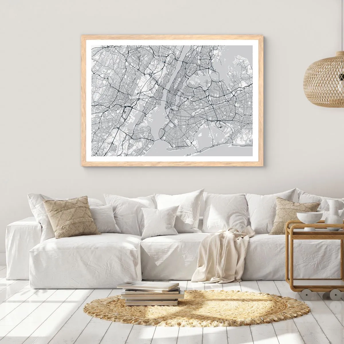 Poszter világos tölgy keretben - Metropolisz anatómiája - 50x40 cm