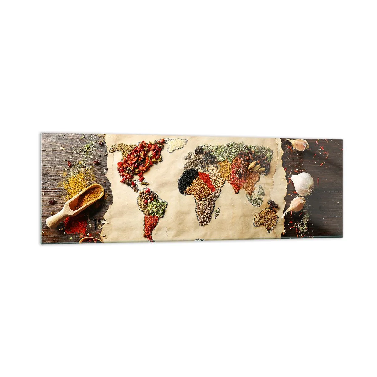 Üveg kép - A világ összes íze - 160x50 cm