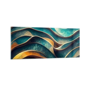 Üveg kép - Kék kanyarulatok - 100x40 cm