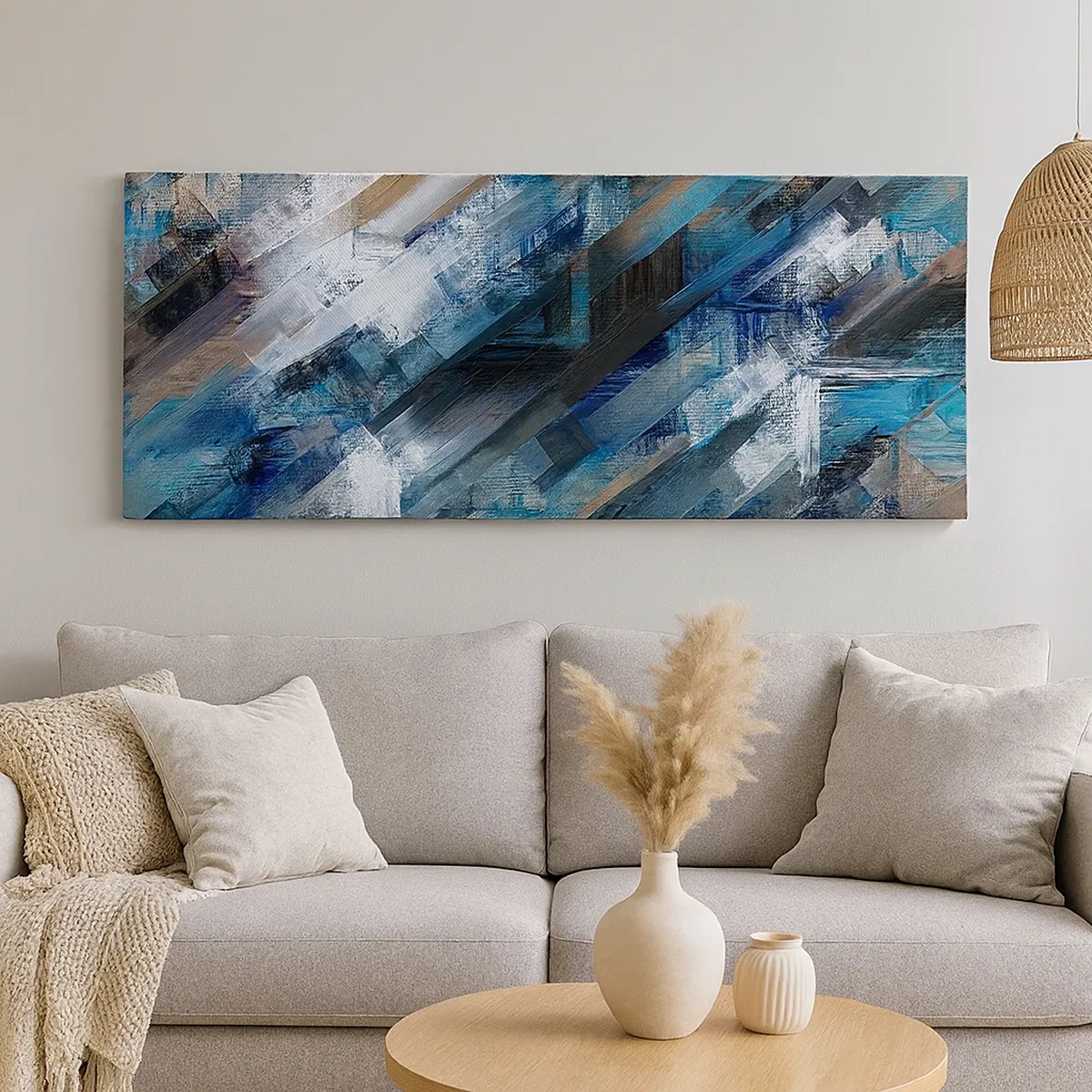 Vászonkép - Kék ferdén - 30x30 cm