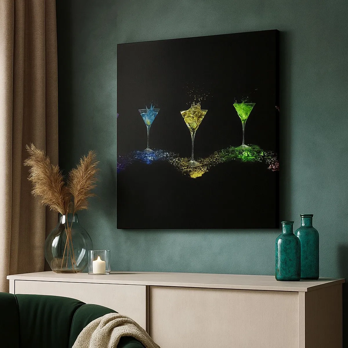 Vászonkép - Az öröm színei kristályüvegben - 30x30 cm