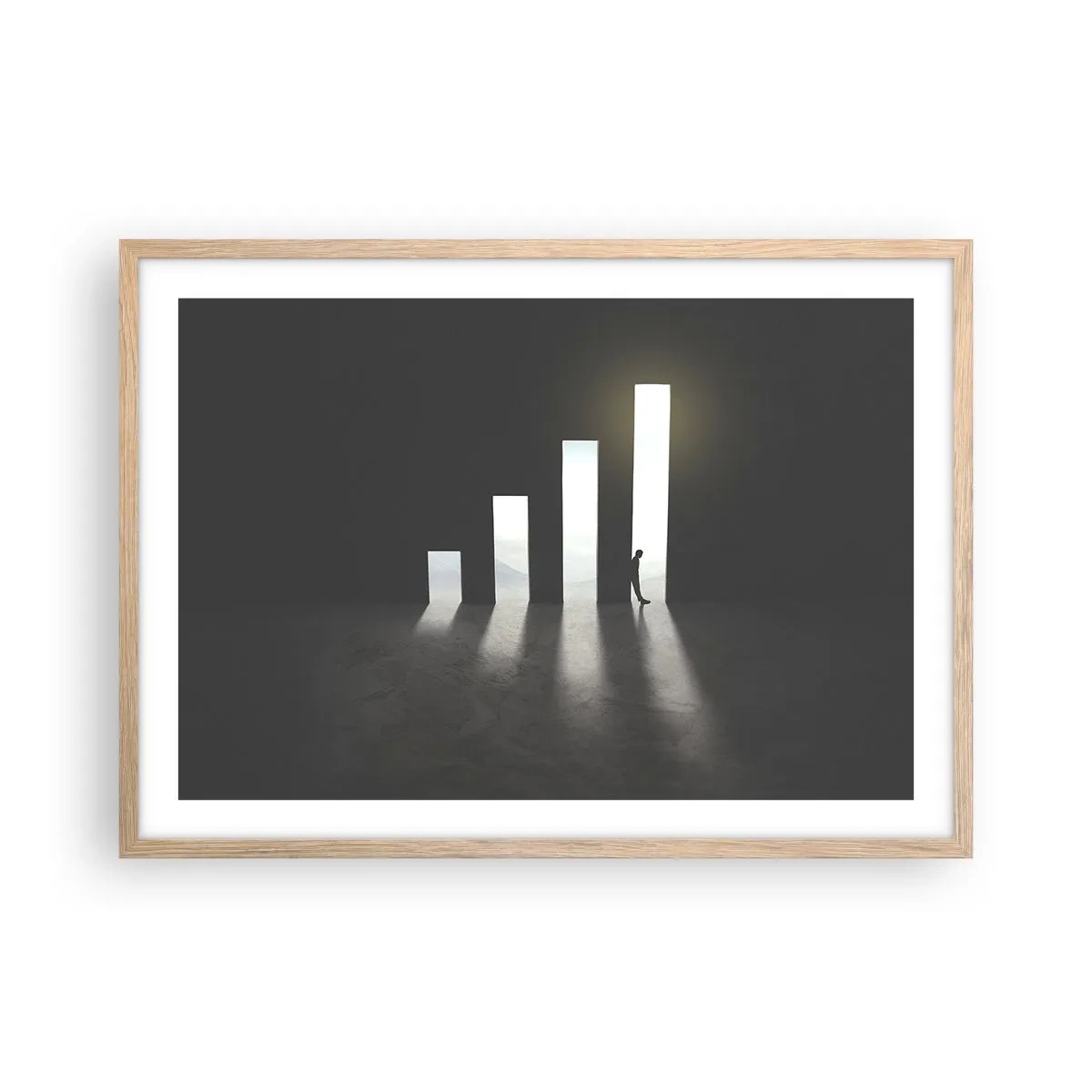 Poszter világos tölgy keretben - Siker - egy benyomás - 70x50 cm