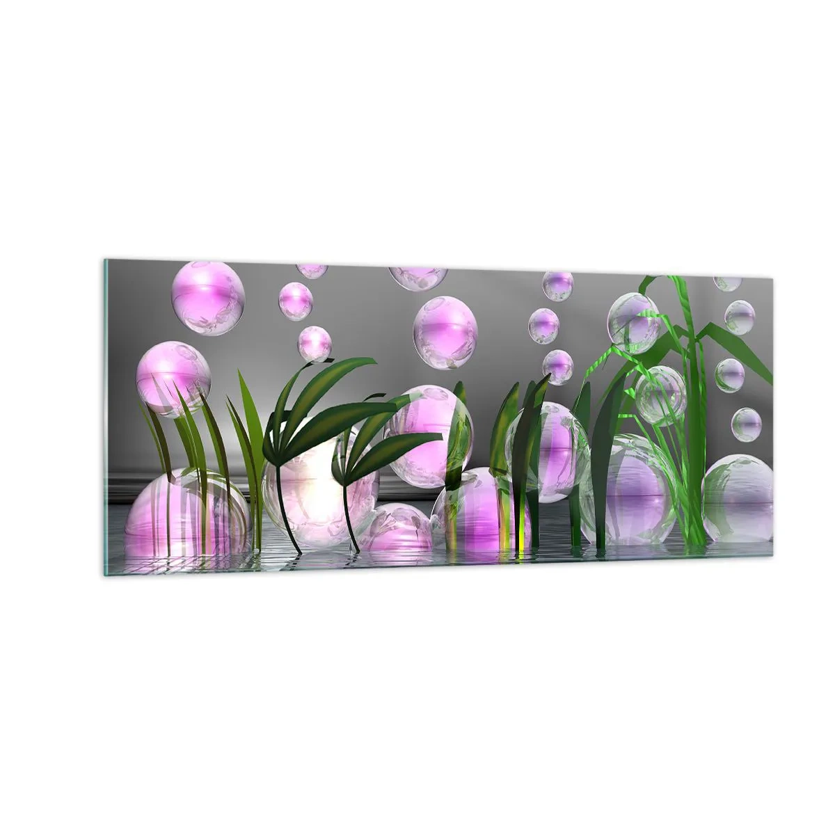 Üveg kép - A könnyedség és az élet tükröződő kompozíciója - 100x40 cm
