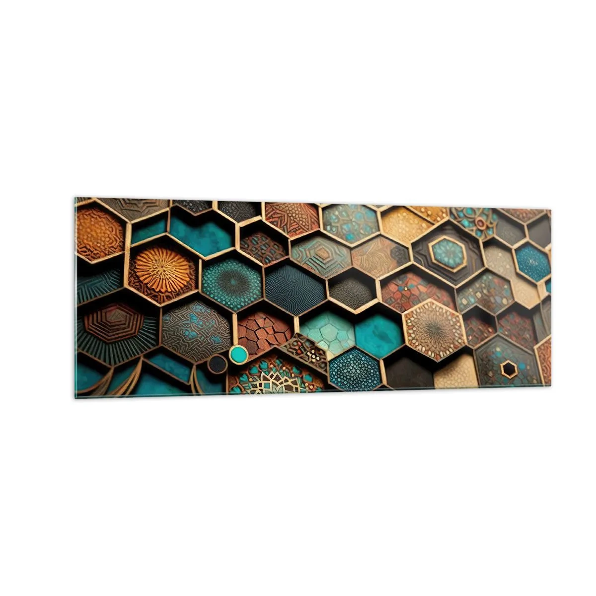 Üveg kép - Arab ornamentika - egy variáció - 140x50 cm