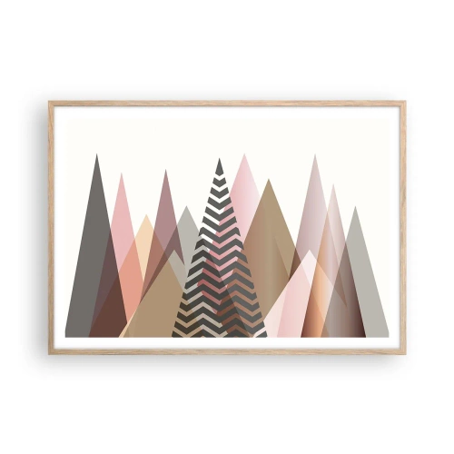Poszter világos tölgy keretben - Piramis nézet - 100x70 cm