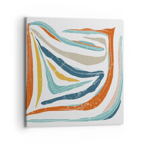 Vászonkép - Barátságosan mosolygó absztrakció - 70x70 cm