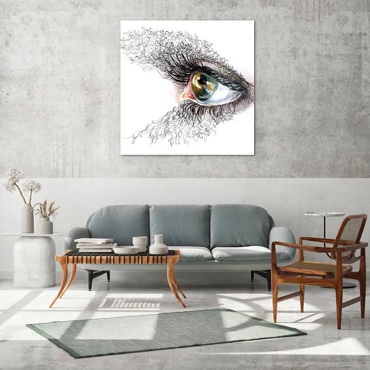 Üveg kép - Nézz egyenesen a lélekbe - 50x50 cm