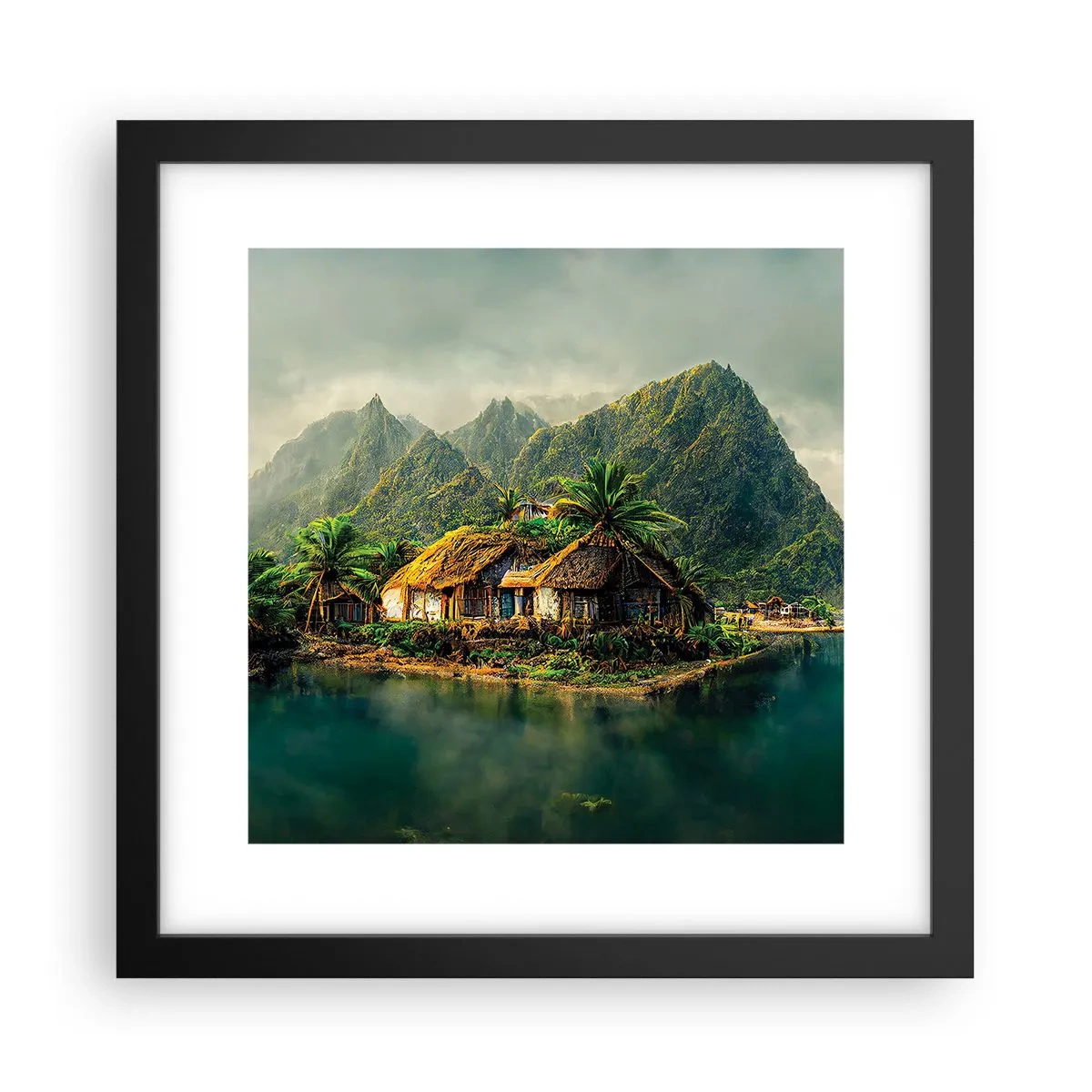 Poszter fehér keretben - Trópusi paradicsom - 30x30 cm