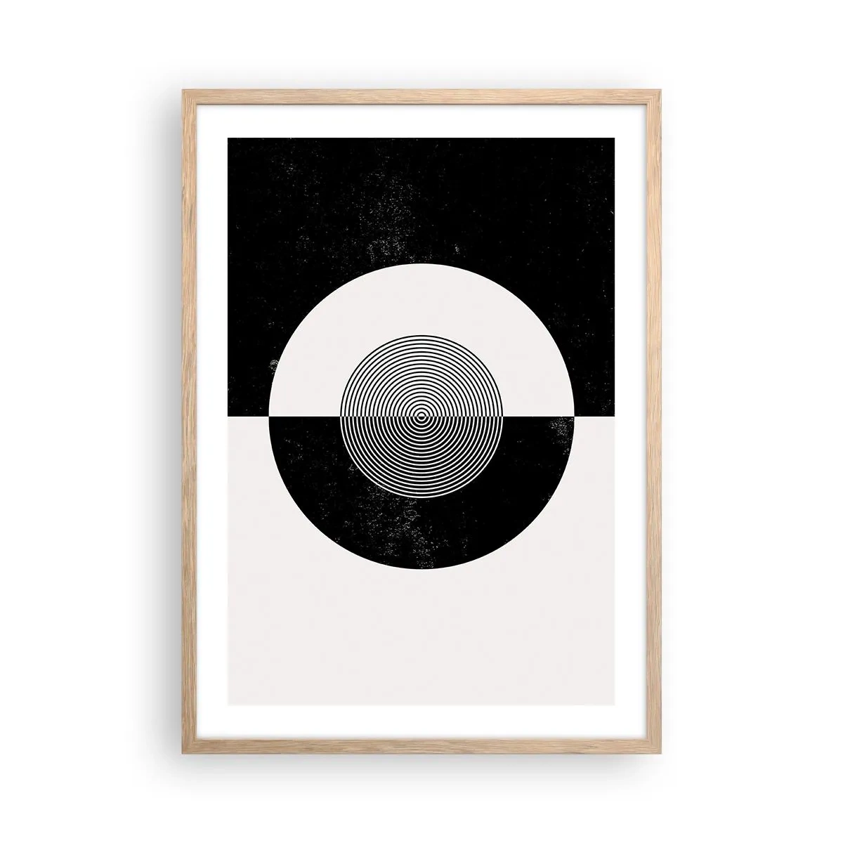Poszter világos tölgy keretben - Harmónia fekete-fehérben - 50x70 cm