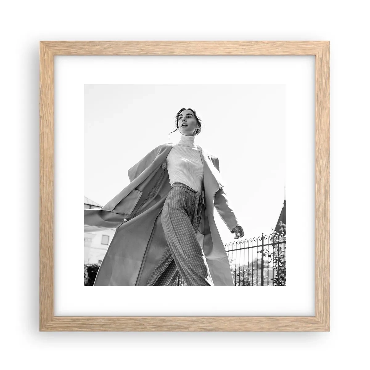 Poszter világos tölgy keretben - Velem jössz? - 30x30 cm