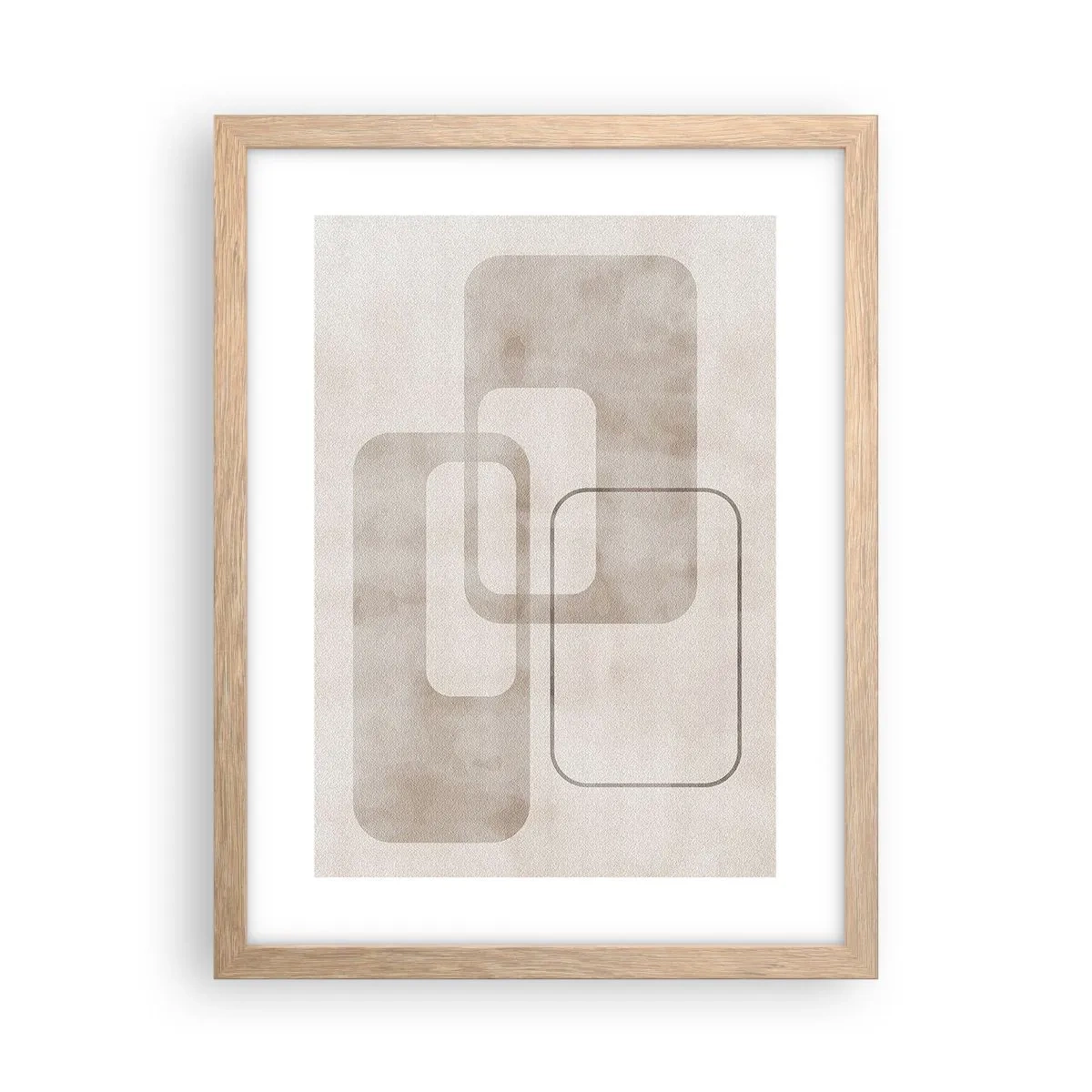 Poszter világos tölgy keretben - Geometrikus fúga - 30x40 cm