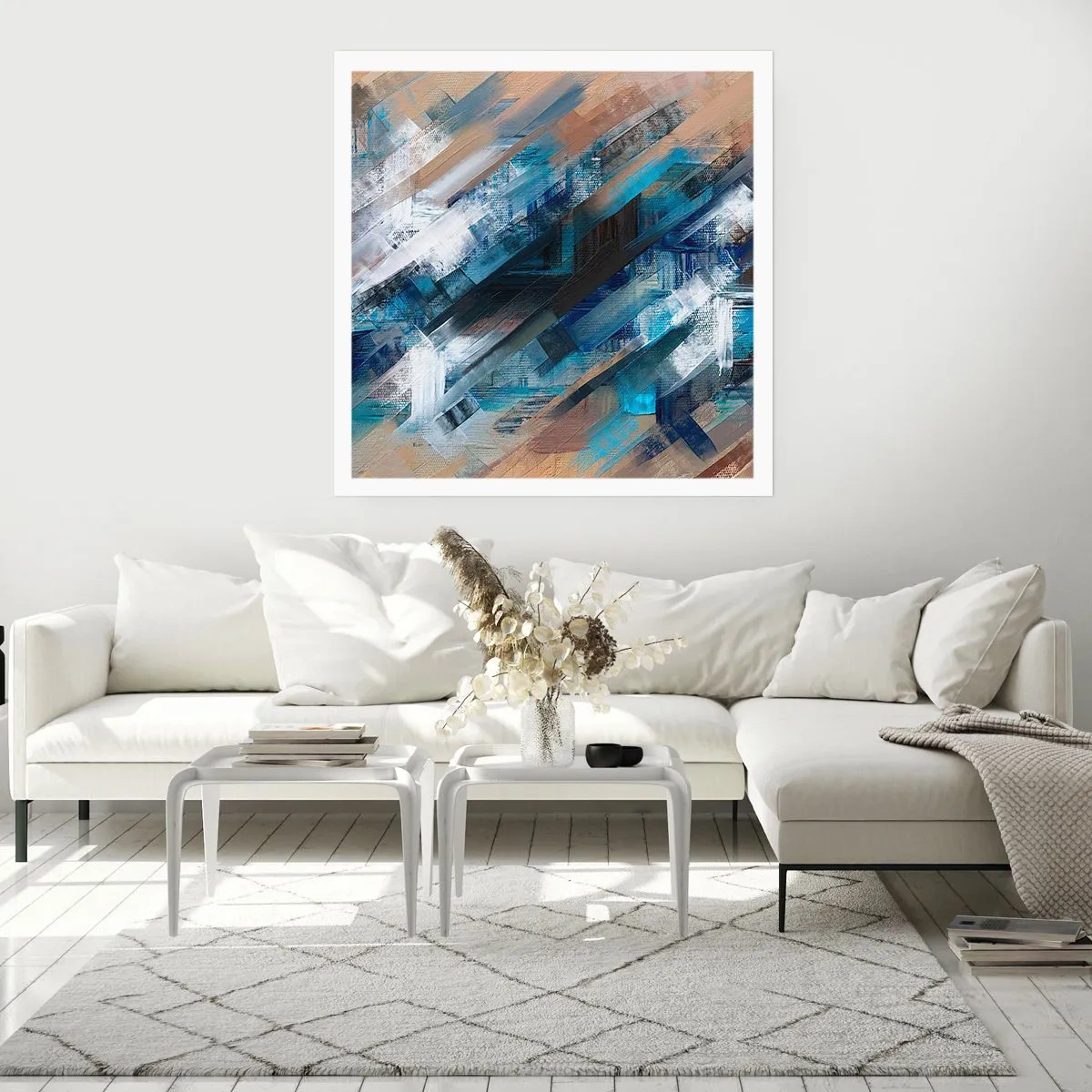 Poszter - Kék ferdén - 50x50 cm