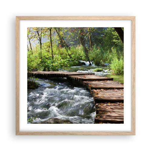 Poszter világos tölgy keretben - A habzó zuhatag felett - 50x50 cm