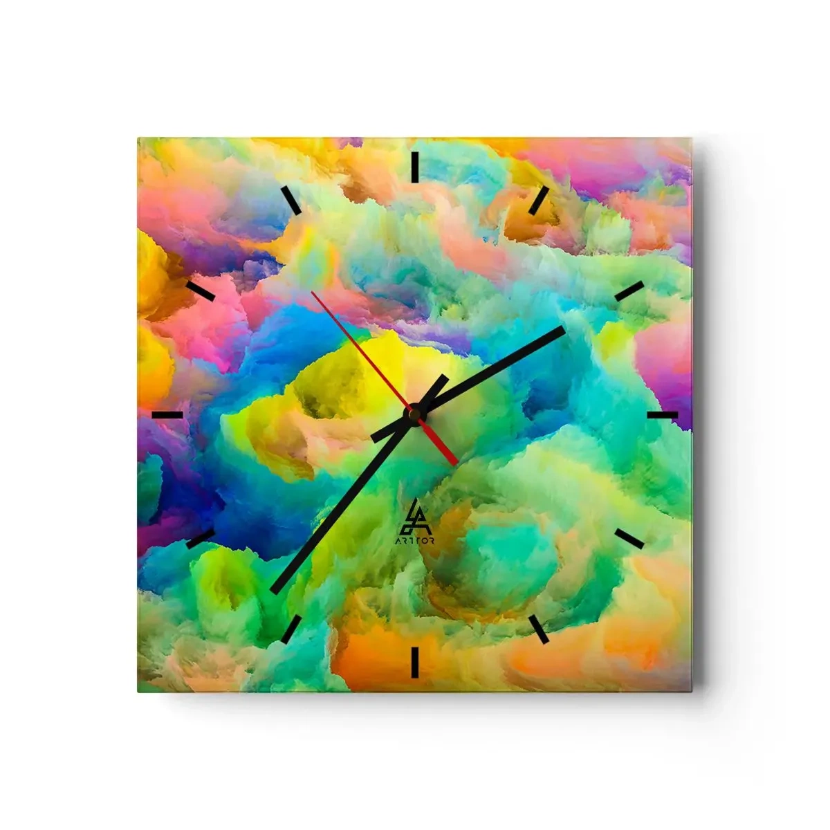 Falióra, Óra - Szivárványos pehely - 30x30 cm