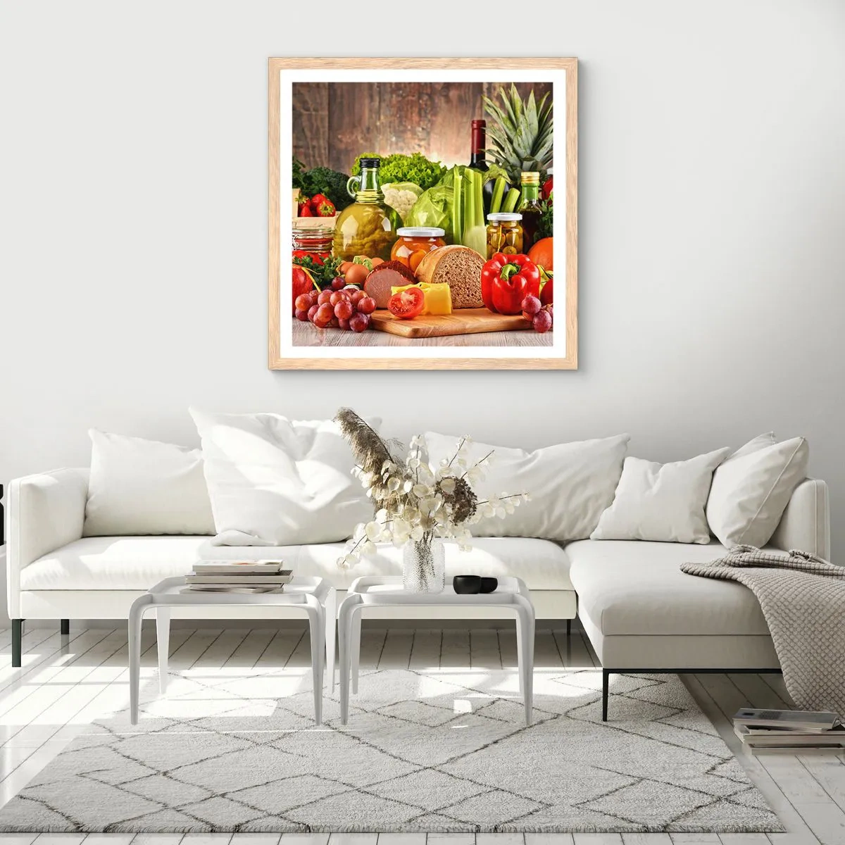 Poszter világos tölgy keretben - Füstölt, sült és pácolt - 40x40 cm