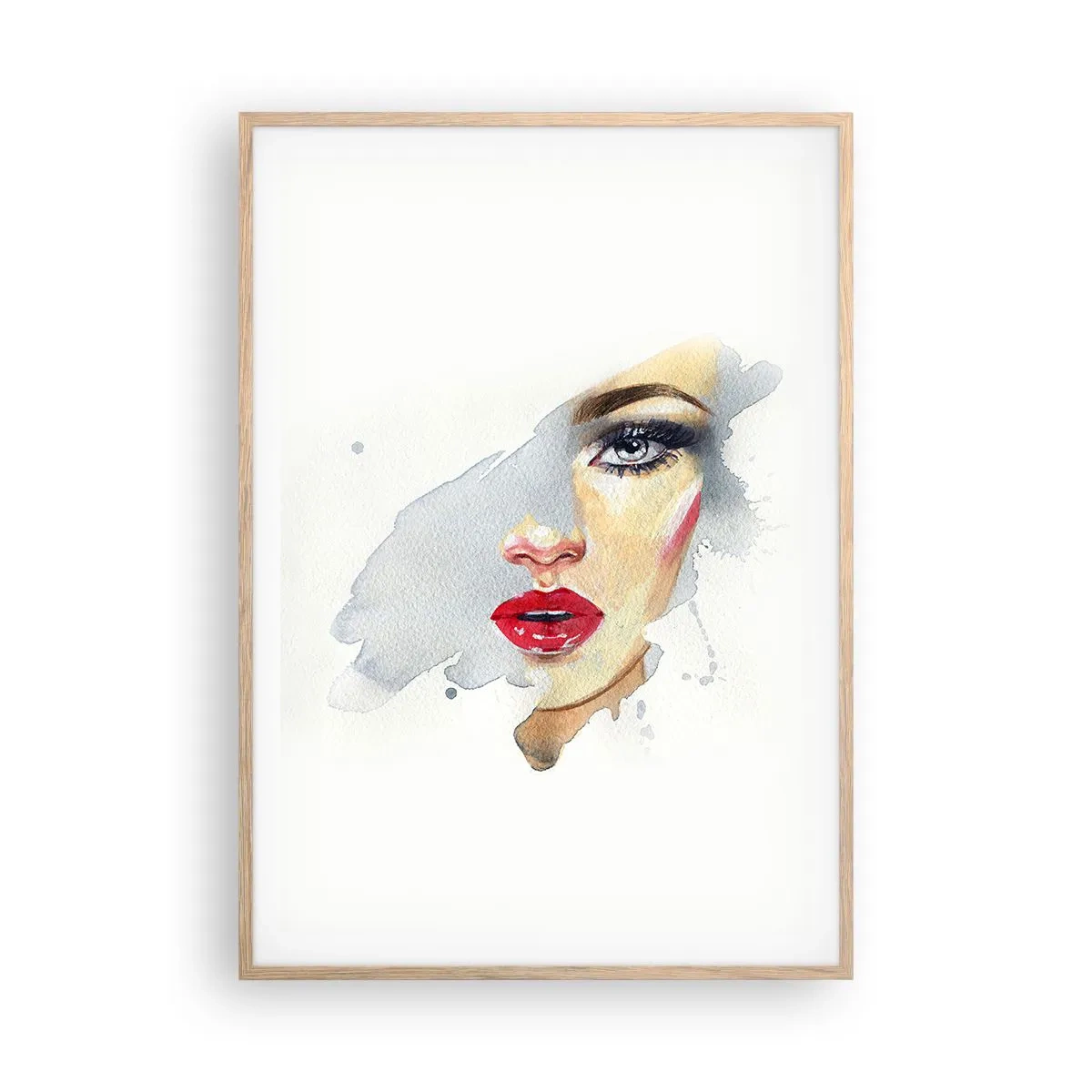 Poszter világos tölgy keretben - Egy vízcsepp tükörkép - 70x100 cm