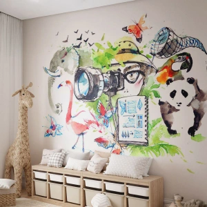 Öntapadós Fotótapéta Deluxe Sticker - Az utazó lencséjében - Absztrakció, Állatok, Fotós - 150x105 cm