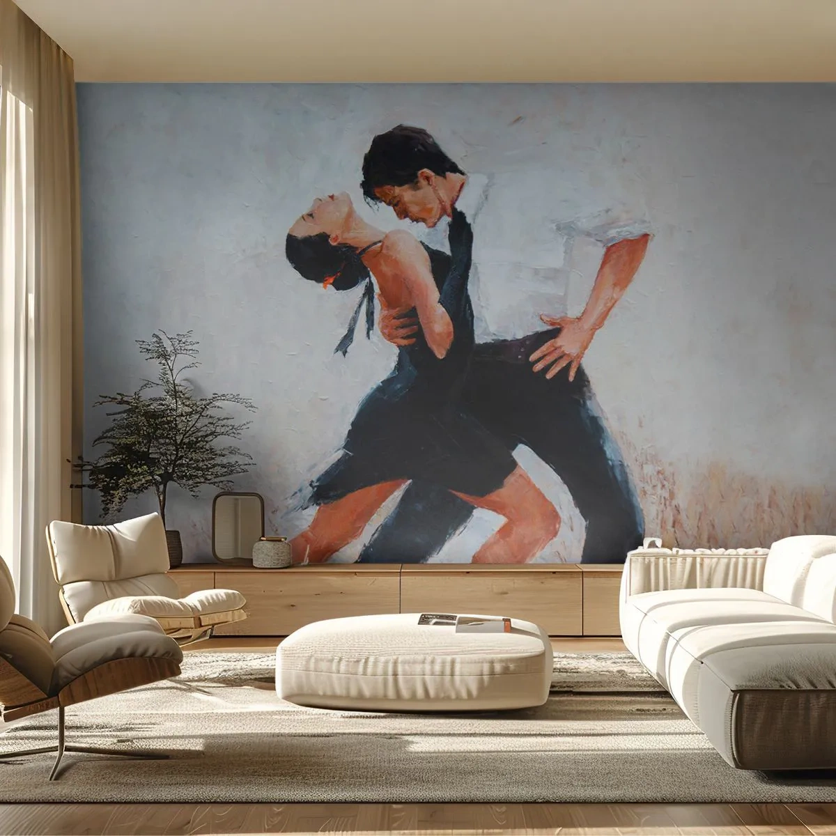 Fotótapéta Premium Sand - Álmaim és kívánságaim tangója - Absztrakció, Tánc, Tangó - 100x70 cm