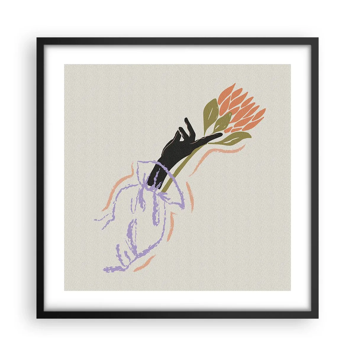 Poszter fehér keretben - Egy testvéri érintés - 50x50 cm