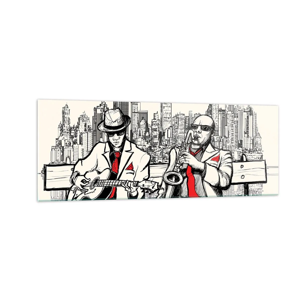 Üveg kép - New York-i improvizáció - 140x50 cm