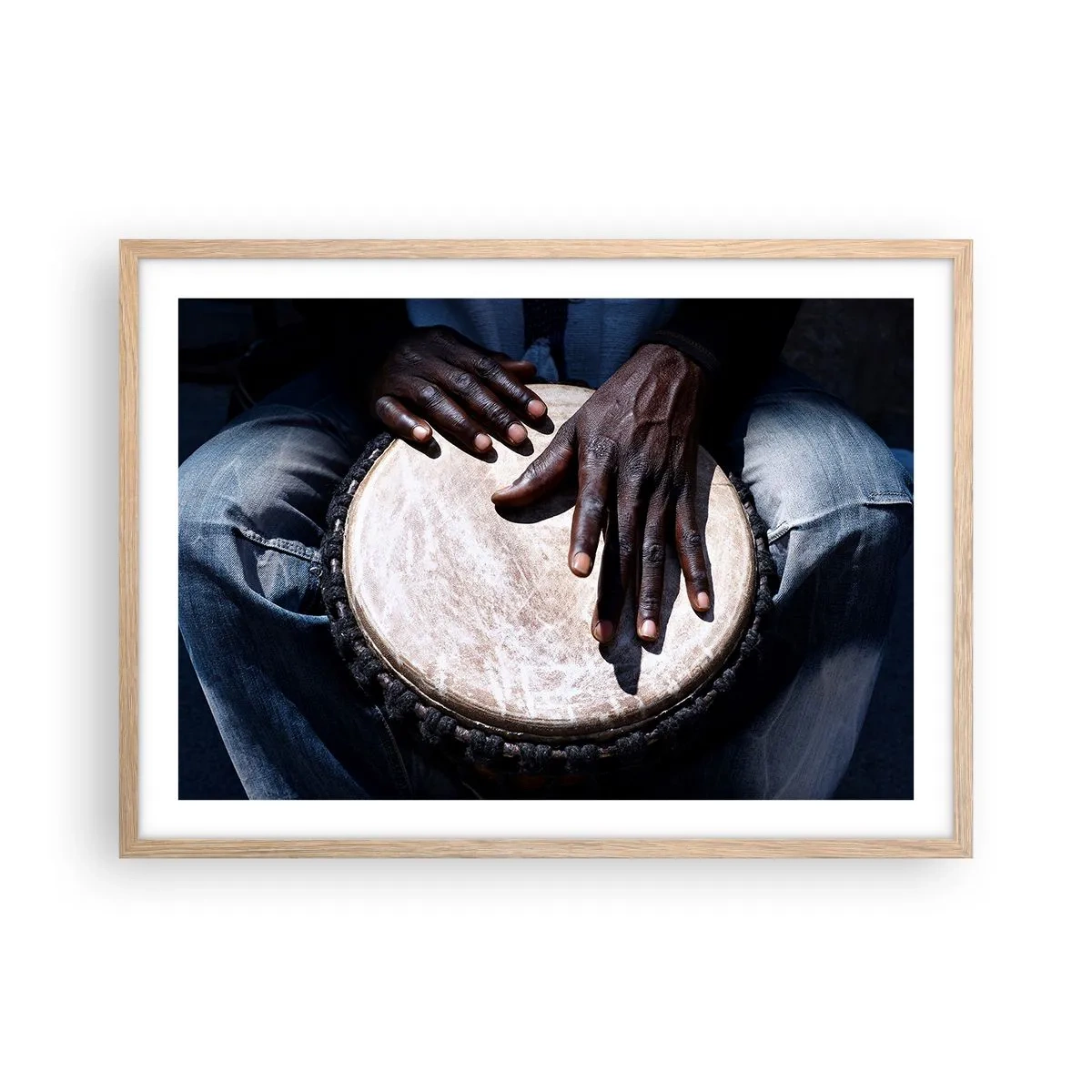 Poszter világos tölgy keretben - Élj a saját ritmusodban - 70x50 cm