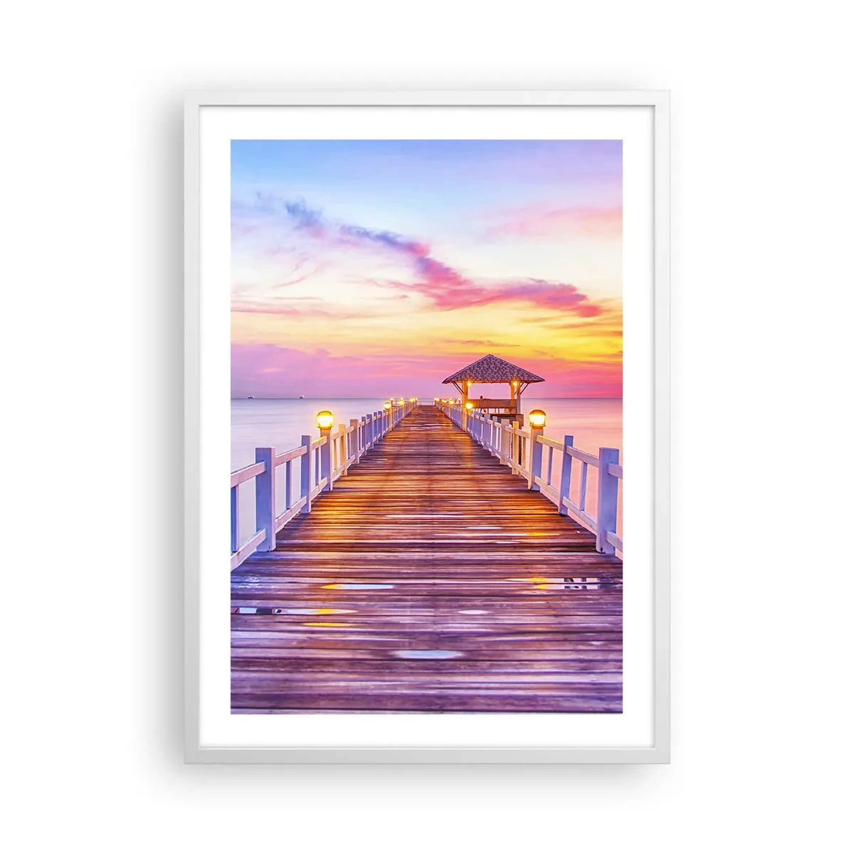 Poszter fekete keretben - Az est lilás-arany csendje - 50x70 cm